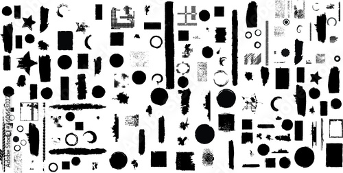 Grunge design elements . Textured shapes for zour design . Vector
