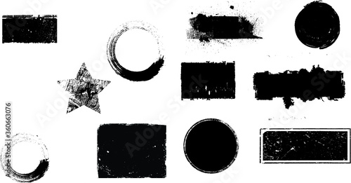 Grunge design elements . Textured shapes for zour design . Vector photo