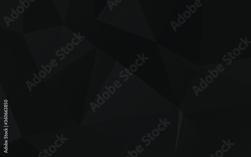 Modern Polygonal shapes background, low poly triangles mosaic, black crystals backdrop, vector design wallpaper. High technology and luxury concept.