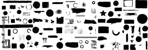. Grunge distress design elements collection . vector distress textures.blank shapes.