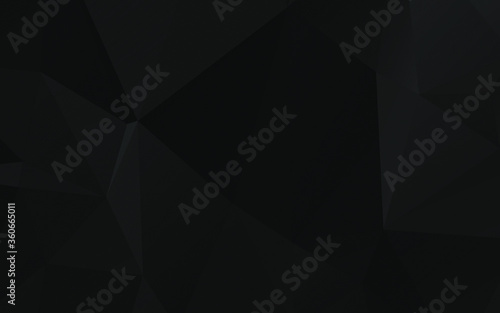 Modern Polygonal shapes background, low poly triangles mosaic, black crystals backdrop, vector design wallpaper. High technology and luxury concept. © MiNiProduction / Ian