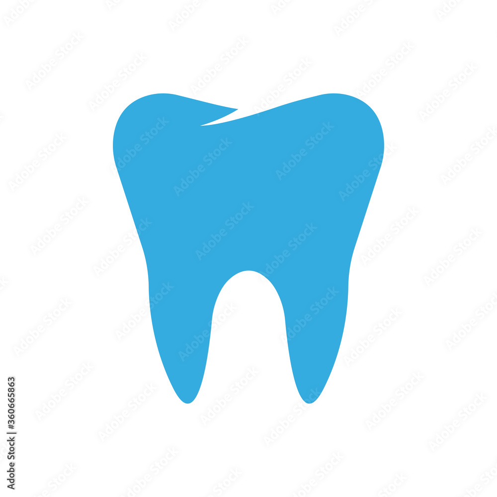 Tooth vector icon dentist in flat style. Blue teeth symbol on white background. Tooth vector icon dentist in flat style. Blue teeth symbol on white background.