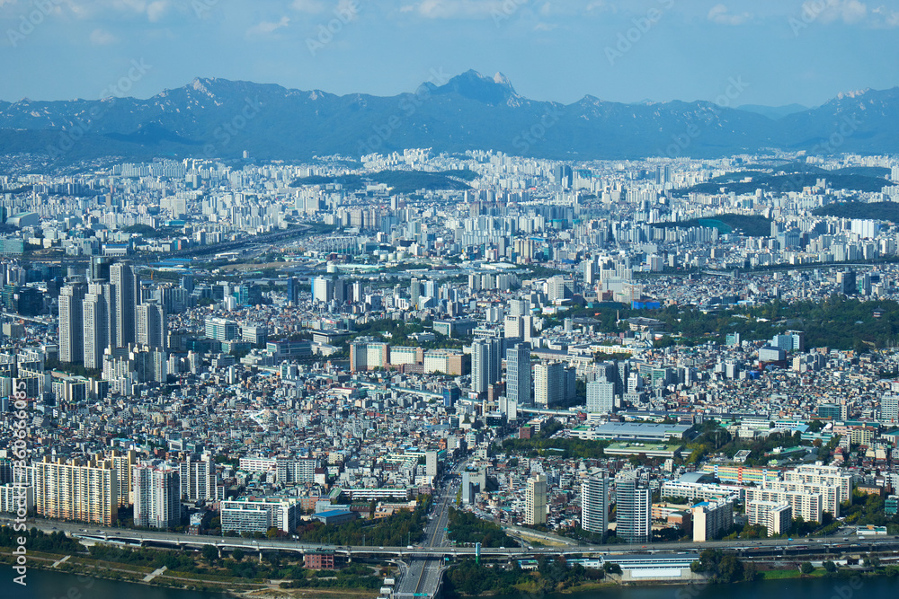 It is scenery of Seoul, capital city of Korea.
