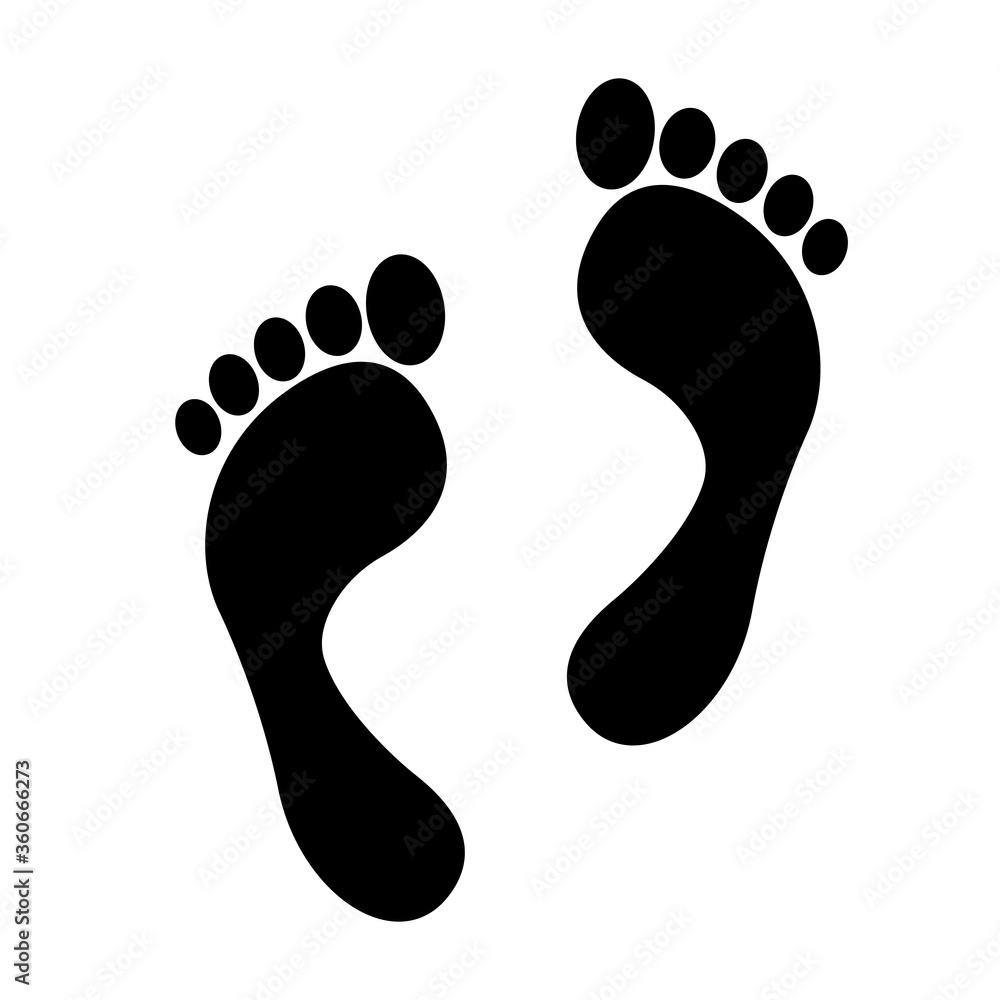 Foot print icon. Feet icon vector isolated on white background. Vector illustration flat design style. Foot print icon. Feet icon vector isolated on white background. Vector illustration flat design style.