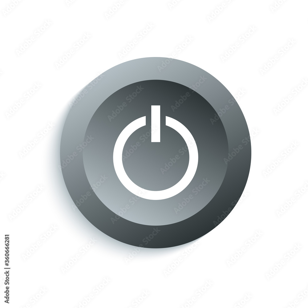 Start, power button isolated on white background. Vector illustration. Start, power button isolated on white background. Vector illustration.