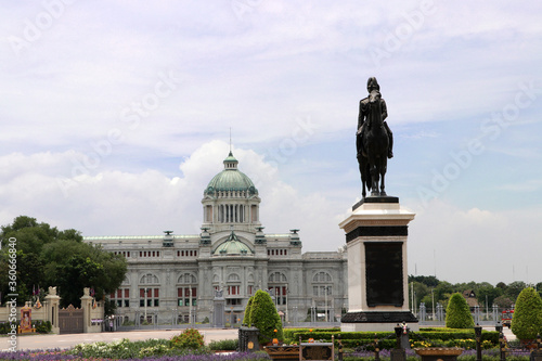 Equestrian statue of Chulalongkorn the Great is an outdoor sculpture in cast bronze at the center of the Royal Plaza and The Ananta Samakhom Throne Hall at Bangkok, Its was erected in 1908.