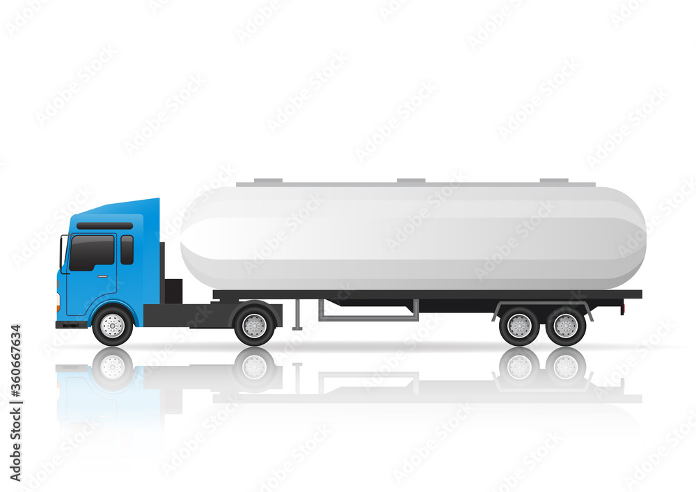Vector Illustration side view of Tanker Truck. Vector Illustration side view of Tanker Truck.