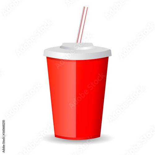 Red paper cup for soft drink