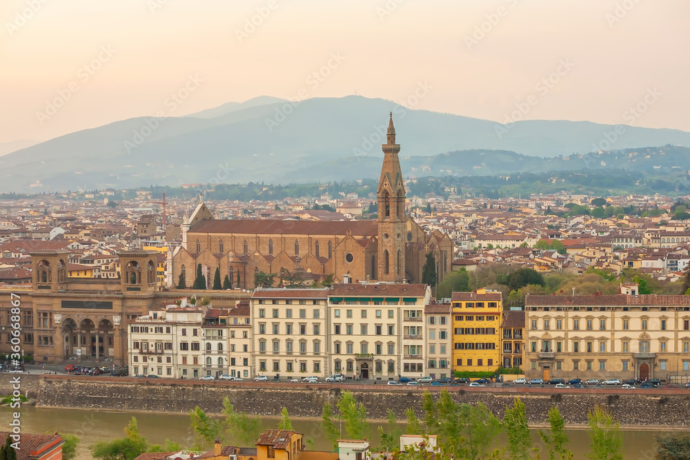 Florence city downtown skyline cityscape of  Italy