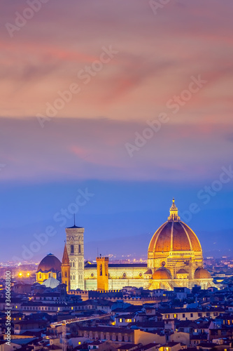 Duomo and Florence city downtown skyline cityscape of Italy