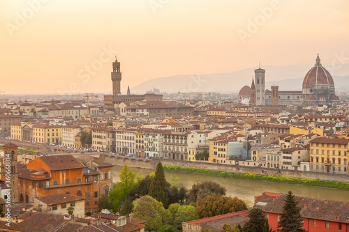 Florence city downtown skyline cityscape of Italy