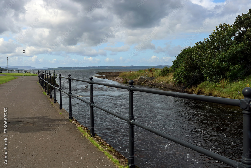 River Walkway at Largs Scotland on a Cloudy Afternoon