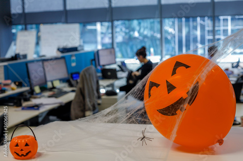 Helloween decoration in an open office photo