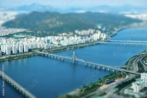 It is scenery of Seoul  capital city of Korea. 