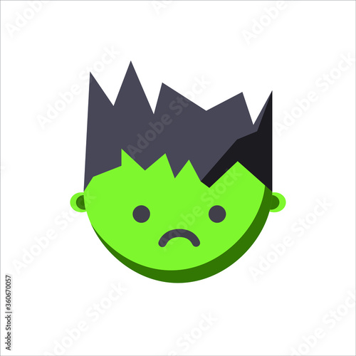 vector icon of rolling eyes  emoji of green evil face