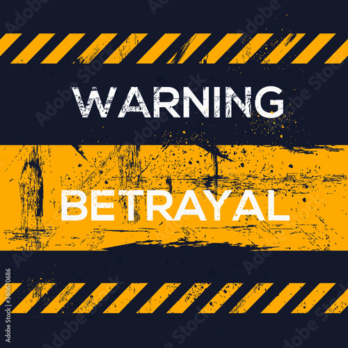 Warning sign (betrayal), vector illustration.