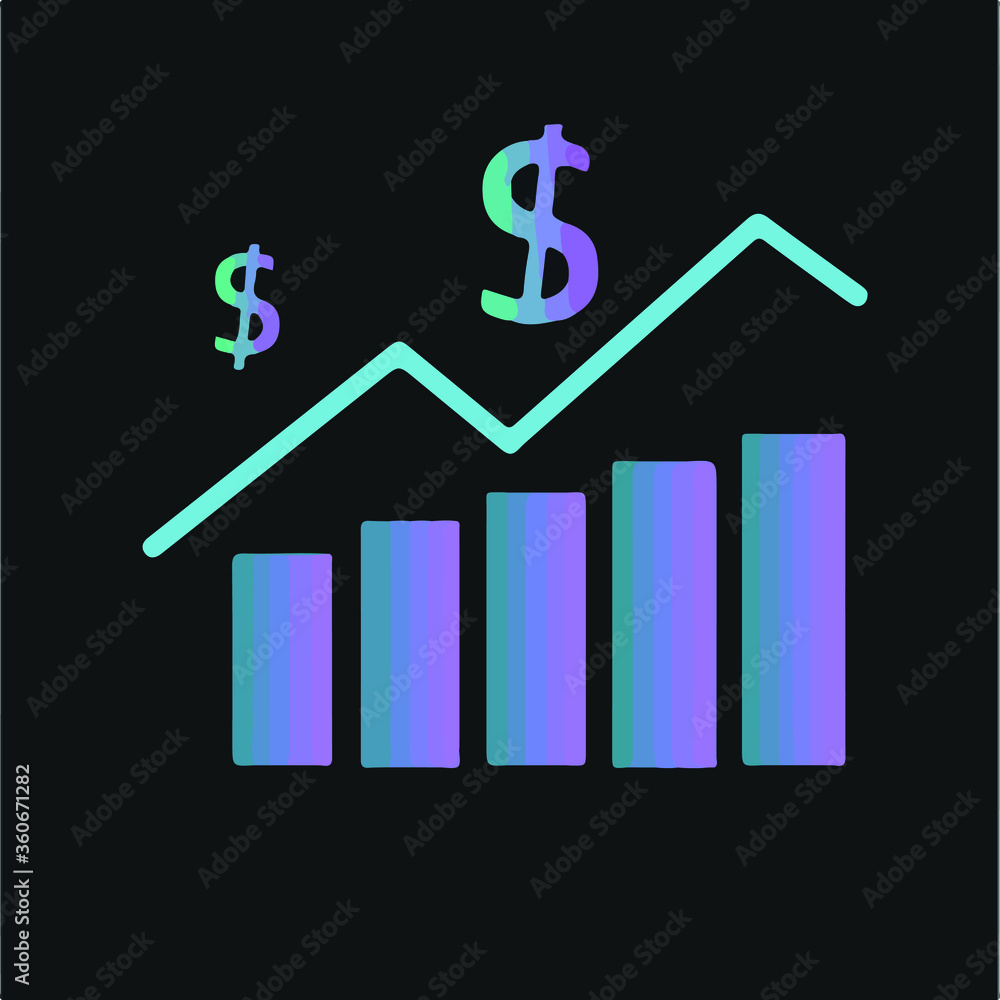 business graph with dollar business graph with dollar