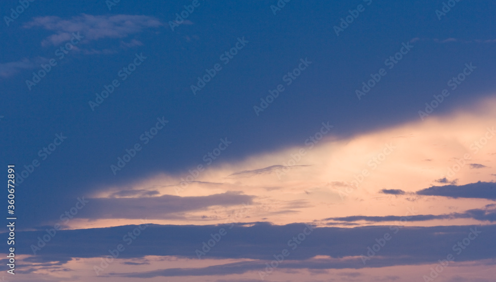 Sunset with a sky only cloudscape in the Maasai Mara, Kenya