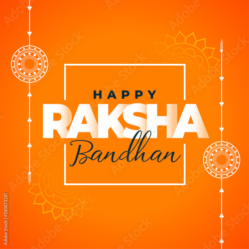 happy raksha bandan traditional decorative wishes card design photo