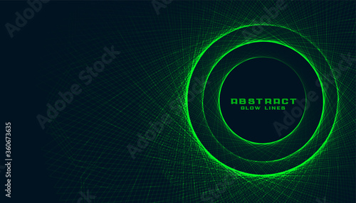 abstract green lines making a circular frame background