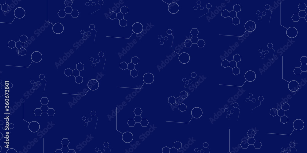 Gradient with Midnight Blue, mathematic hexagons dark blue abstract background, information data science illustration