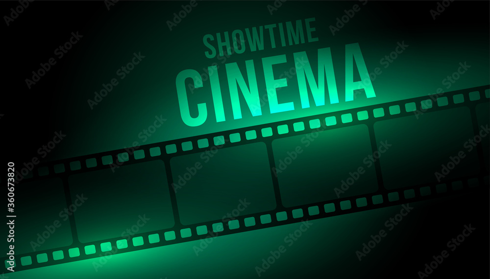 showtime cinema background with film strip reel