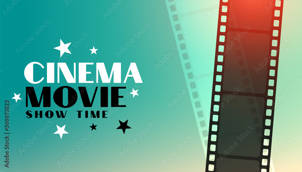 Naklejka cinema movie background with film strip design