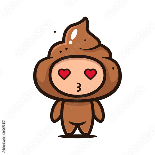 Cute poop mascot character design
