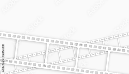 white film strip background with text space