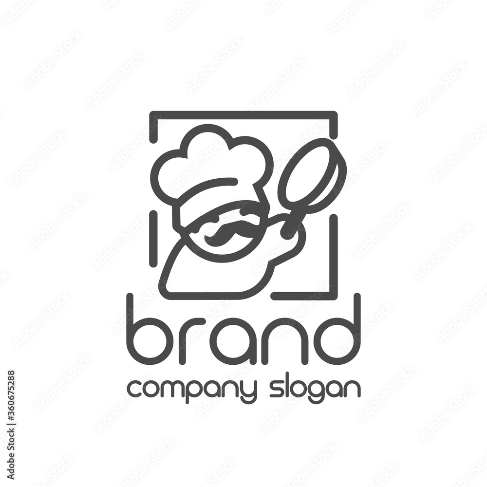 Kitchen Chef Design Logo template. Hat,fork. isolated logotype icon for Food, cooking, restaurant. vector Kitchen Chef Design Logo template. Hat,fork. isolated logotype icon for Food, cooking, restaurant. vector
