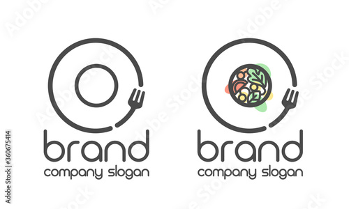 Kitchen Chef Design Logo template. Hat,fork. isolated logotype icon for Food, cooking, restaurant.vector