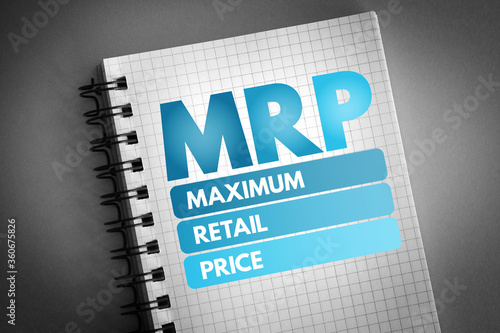 MRP - Maximum Retail Price acronym, business concept background