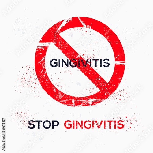 Warning sign (gingivitis), vector illustration.