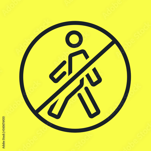 Staff access only sign. No unauthorized trespassing vector line icon. Personnel only icon. Do not enter and No crossing pictogram.
