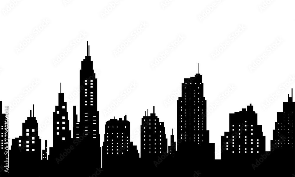 Black city silhouette