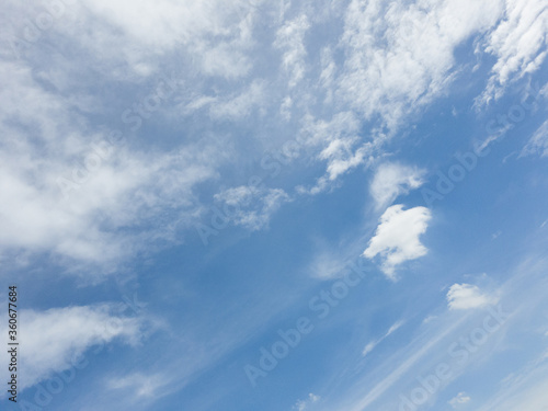 blue sky background with tiny clouds