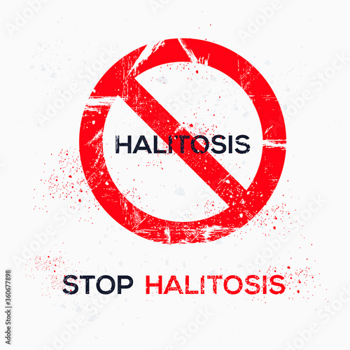 Warning sign (halitosis), vector illustration.