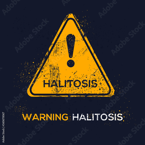 Warning sign (halitosis), vector illustration.