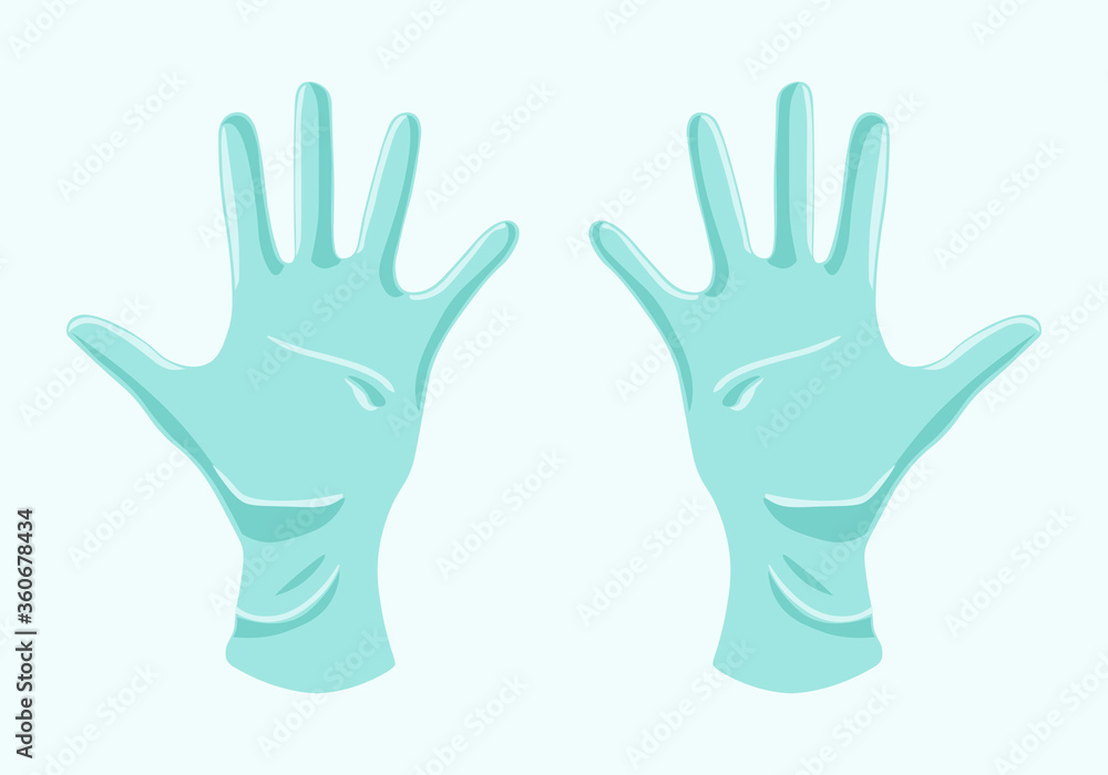 Obraz premium Medical gloves. isolated on flat bottom. medical utensils for protection, prevention and security.