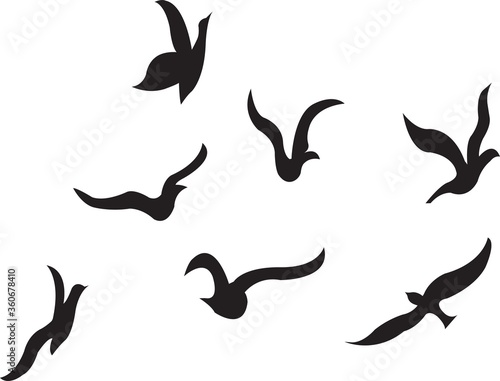 Vector Of Flying Birds In The Sky