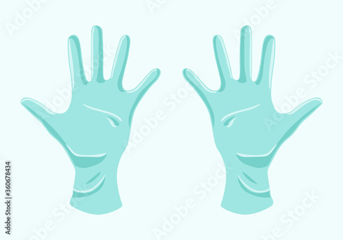 Medical gloves. isolated on flat bottom. medical utensils for protection, prevention and security. © sergio
