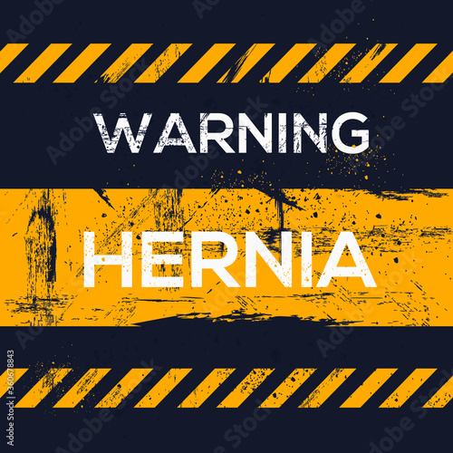 Warning sign (hernia), vector illustration.