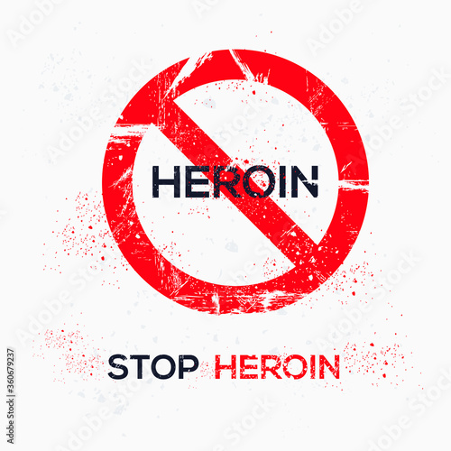 Warning sign (heroin), vector illustration.