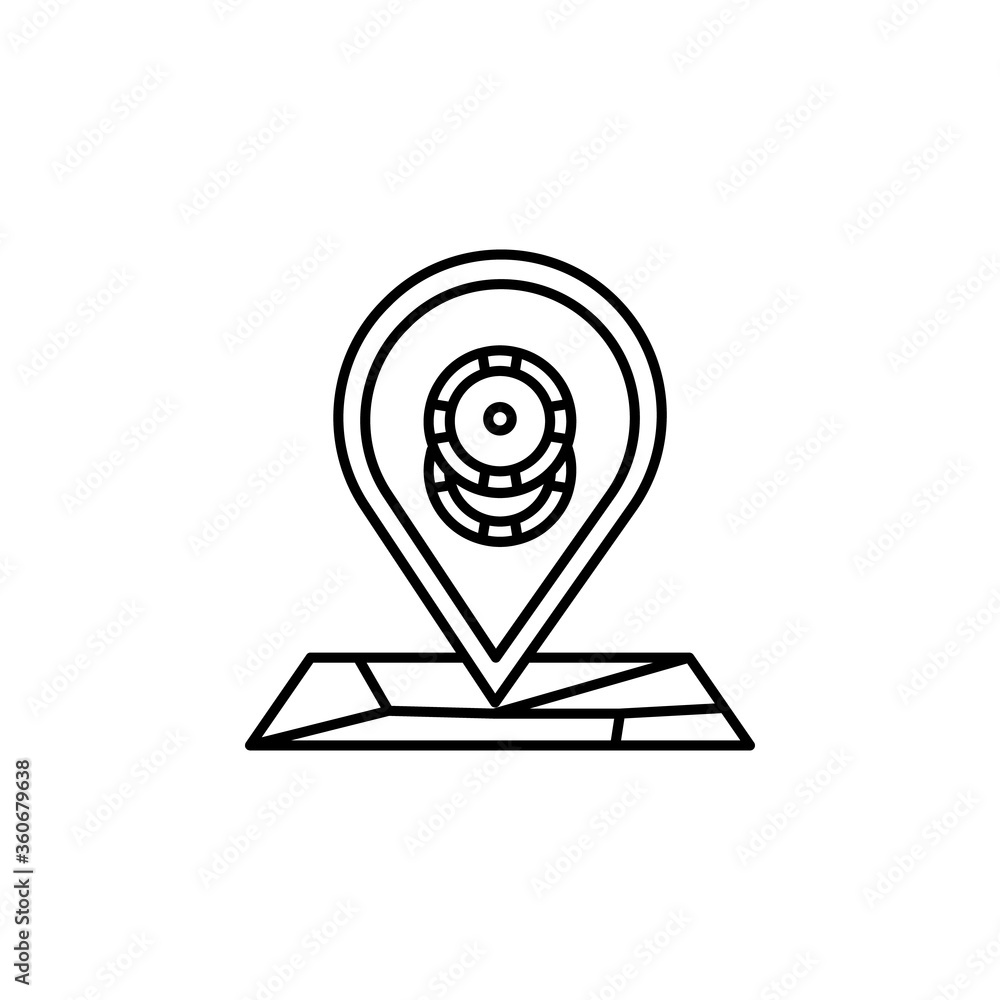 place, casino line icon. Signs and symbols can be used for web, logo, mobile app, UI, UX place, casino line icon. Signs and symbols can be used for web, logo, mobile app, UI, UX