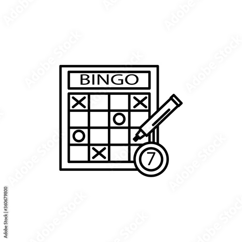 bingo line icon. Signs and symbols can be used for web, logo, mobile app, UI, UX