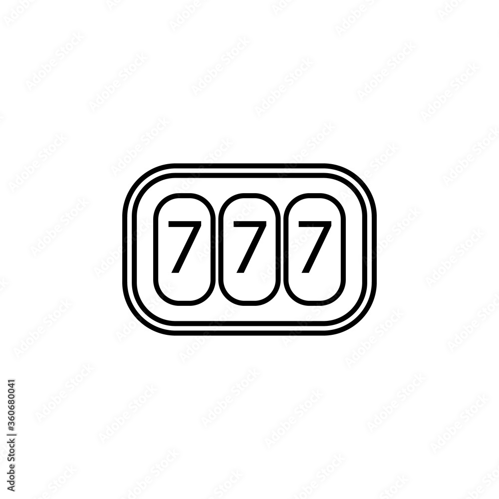 777, casino line icon. Signs and symbols can be used for web, logo, mobile app, UI, UX 777, casino line icon. Signs and symbols can be used for web, logo, mobile app, UI, UX