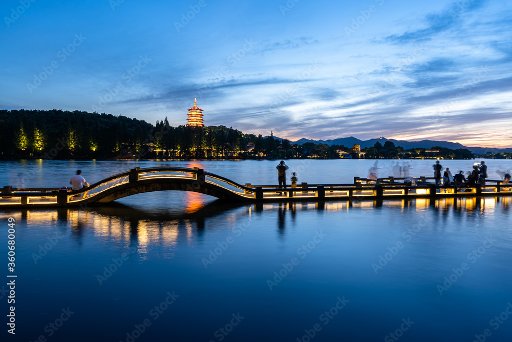 west lake in hangzhou china