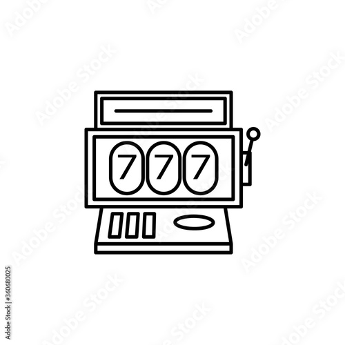 slot machine line icon. Signs and symbols can be used for web, logo, mobile app, UI, UX