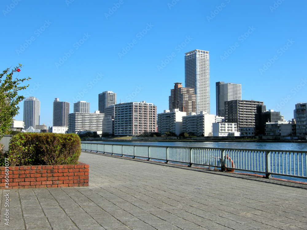 Naklejka premium 東京都中央区築地の風景