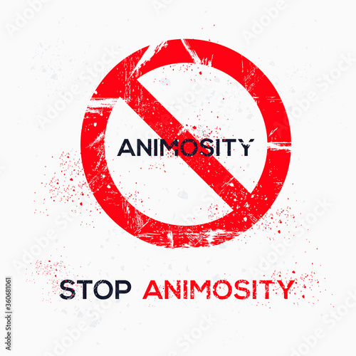 Warning sign (animosity), vector illustration.